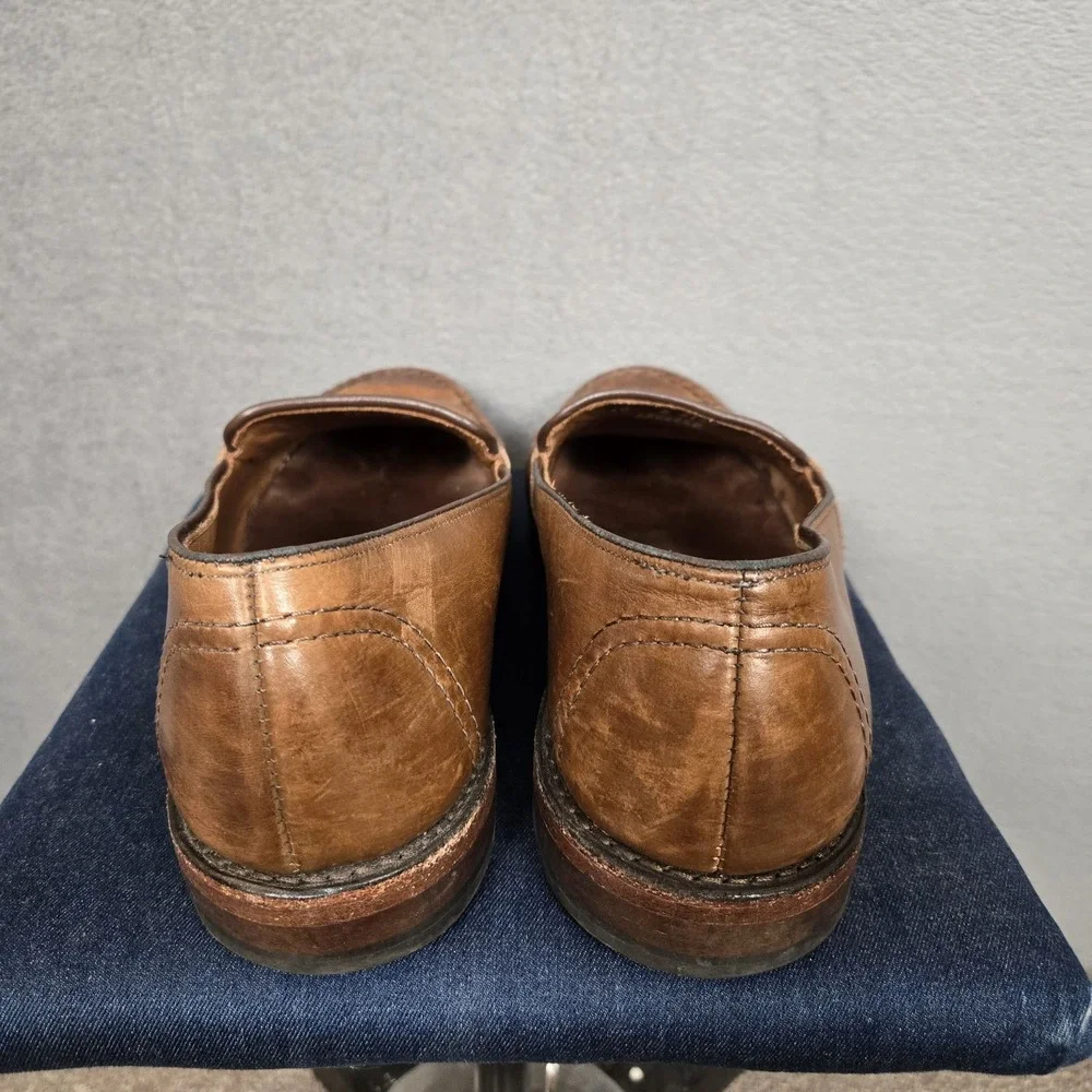 Allen Edmonds Randolph Penny Loafer Brown Leather Shoes Bench Welt Oxford Sz 10D